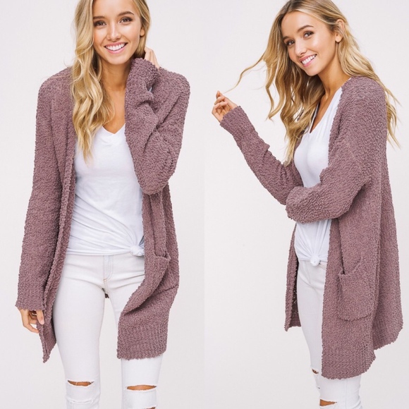 Glamvault Sweaters - BEST SELLER Mocha Popcorn Cozy Pocket Open Cadigan